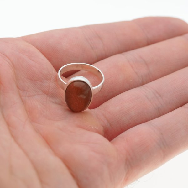 Piasek Pustyni i srebro - pierścionek owal (Rozmiar Jubilerski 13)