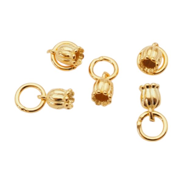 Srebro złocone Ag - zawieszka dzwonek 8x4 mm