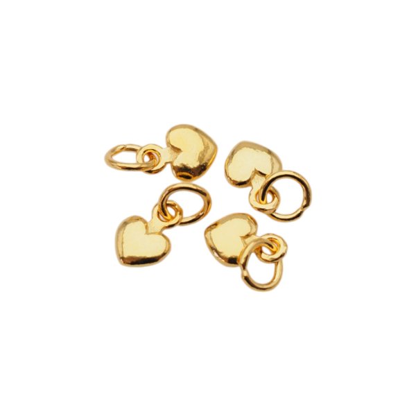 Srebro złocone Ag - zawieszka serce 7 mm