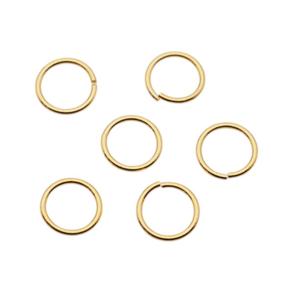 Srebro Złocone Ag - kółko cięte 8 mm (drut 0,8 mm)