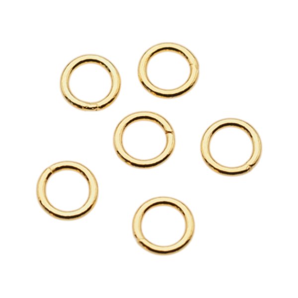 Srebro Złocone Ag - kółko lutowane 6 mm (drut 1 mm)