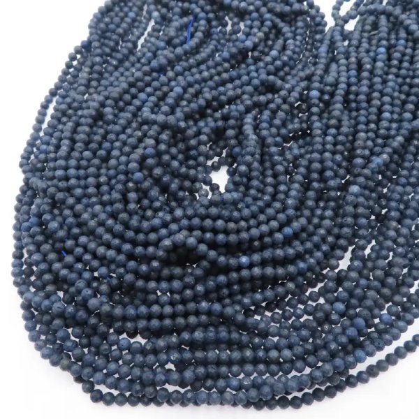 Szafir fasetowany kulki 3,7-3,8 mm (sznur)