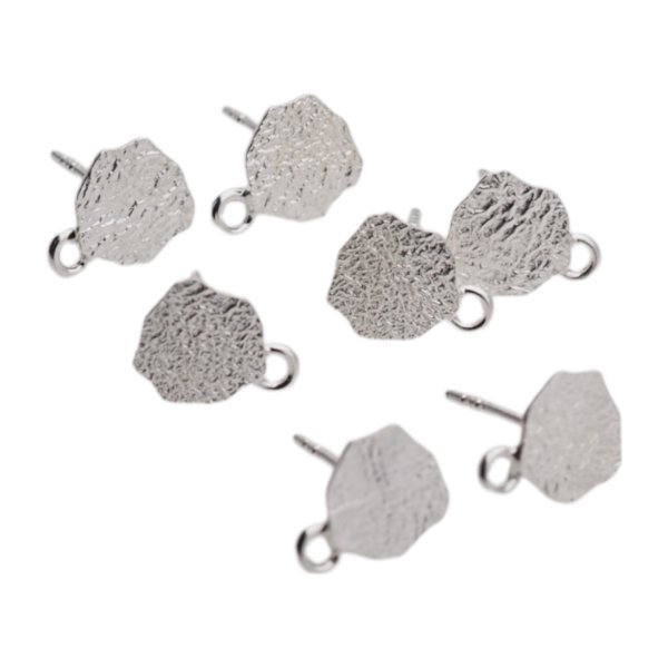 Srebro Ag młotkowane - sztyfty (para) + baranki silikonowe