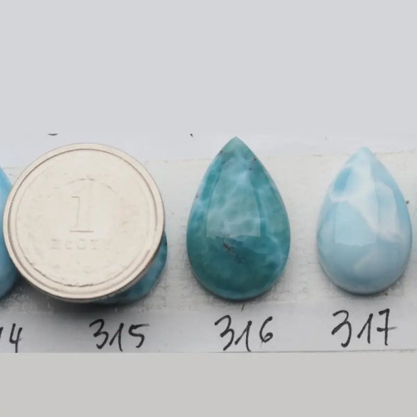 Larimar 21-22x13-15 mm łza (różne kamienie do wyboru)