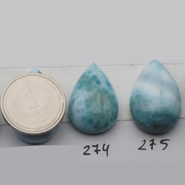 Larimar 26-33x15-18 mm łza (różne kamienie do wyboru)