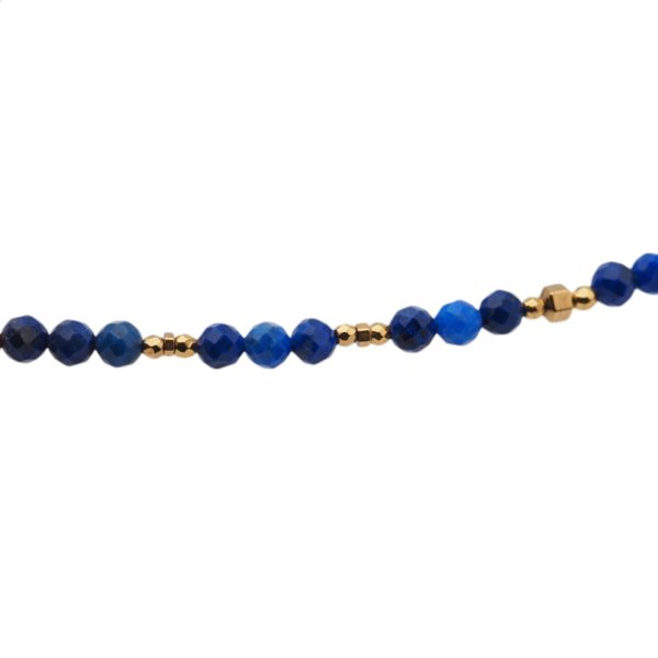 Naszyjnik - Lapis Lazuli, złoty hematyt i srebro złocone