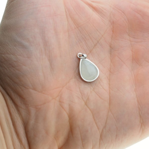 Kamień Księżycowy i srebro rodowane - zawieszka