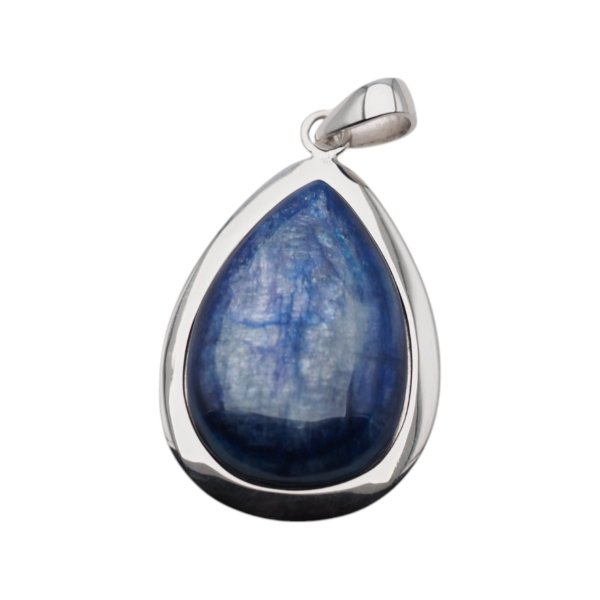 Kyanit w srebrze rodowanym - wisiorek łza