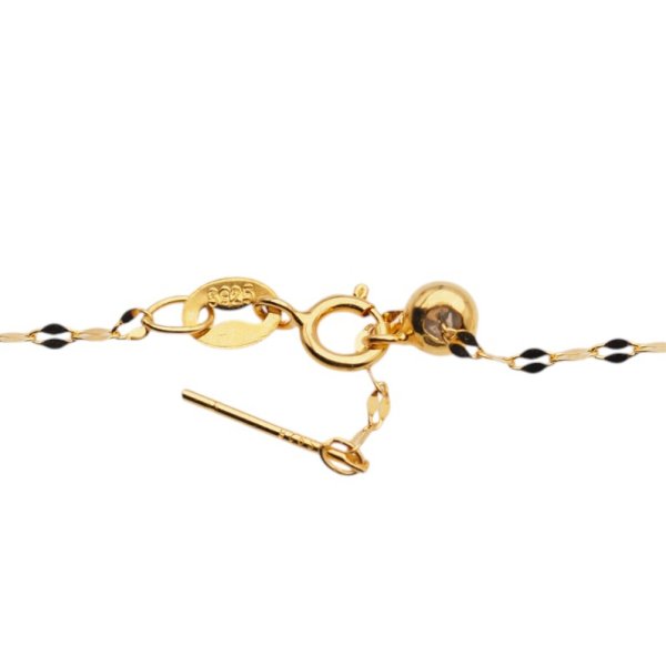 Łańcuszek regulowany z kulką - srebro złocone 50cm