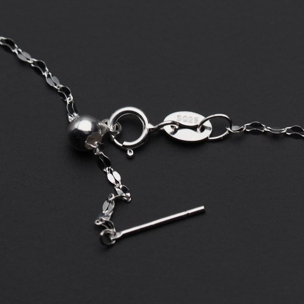 Łańcuszek regulowany z kulką - srebro 50cm