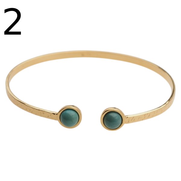 Turkus i srebro złocone - bransoleta sztywna