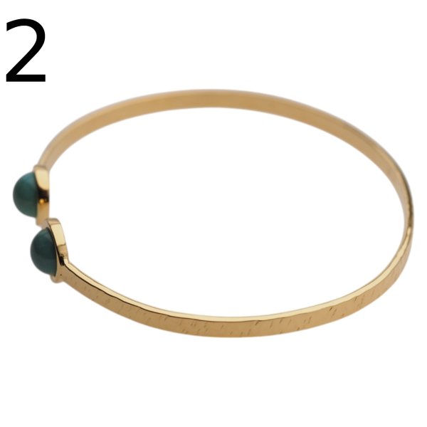 Turkus i srebro złocone - bransoleta sztywna