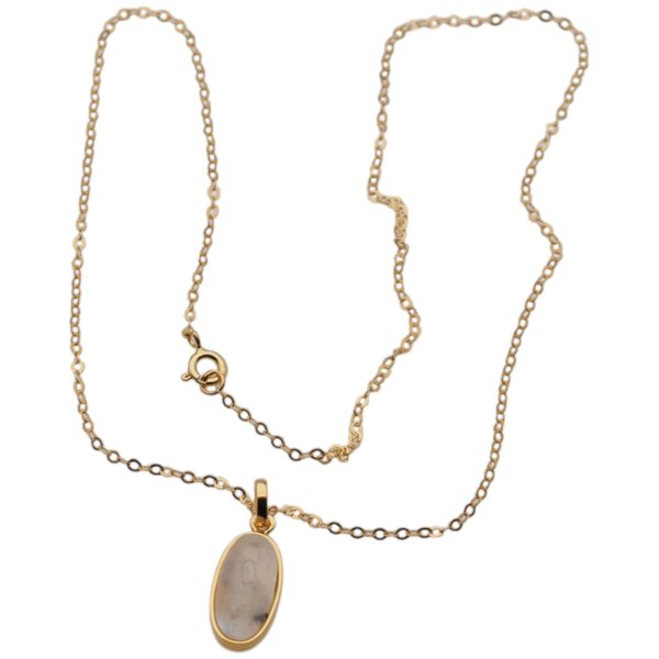 Kamień Księżycowy i srebro złocone - naszyjnik 