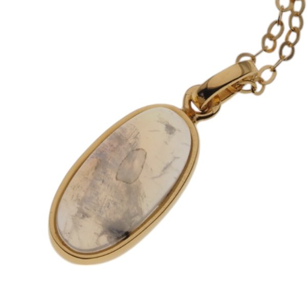 Kamień Księżycowy i srebro złocone - naszyjnik 
