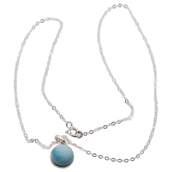 Larimar i srebro - naszyjnik - zawieszka na łańcuszku