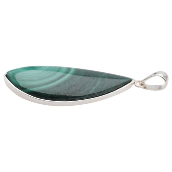 Malachit i srebro - zawieszka duża