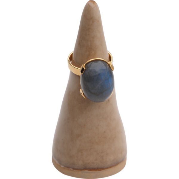 Labradoryt i srebro(podwójnie złocone) - pierścionek owal