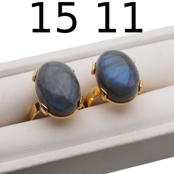 Labradoryt i srebro(podwójnie złocone) - pierścionek owal