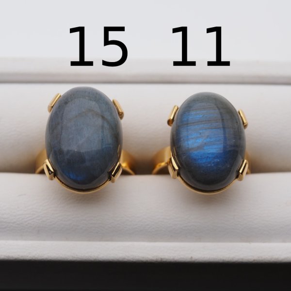 Labradoryt i srebro(podwójnie złocone) - pierścionek owal