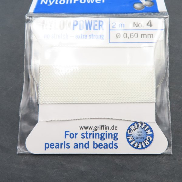 Nici Nylonowe białe z igłą - 0,6mm/2 metry