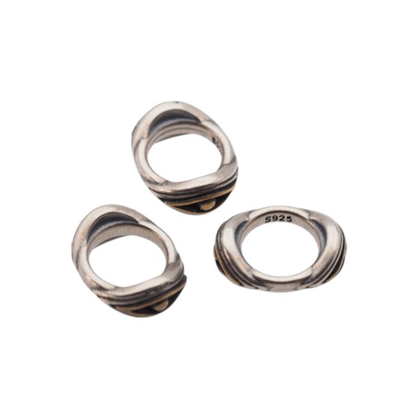 Srebro Ag oksydowane - przekładka ozdobna 14x11mm