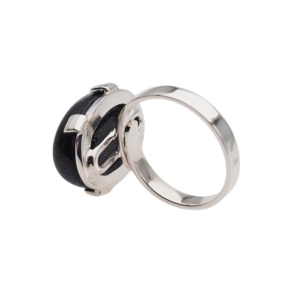 Noc Kairu i srebro - pierścionek owal (Rozmiar Jubilerski 19) z regulacją