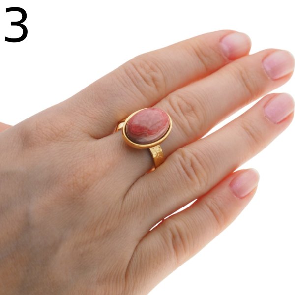 Rodochrozyt i srebro złocone (podwójnie) - pierścionek owal z regulacją (różne rozmiary)
