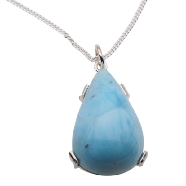LARIMAR i srebro - naszyjnik na łańcuszku