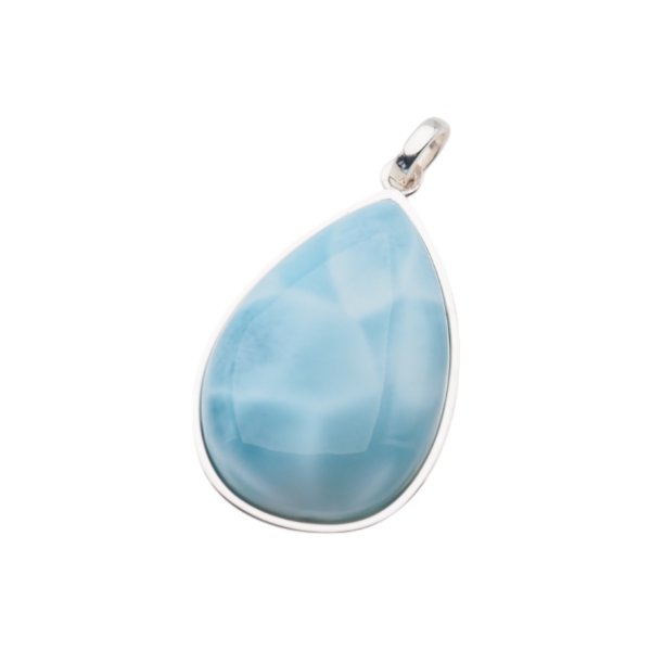 Larimar i srebro - zawieszka łza