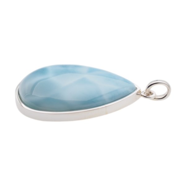 Larimar i srebro - zawieszka łza