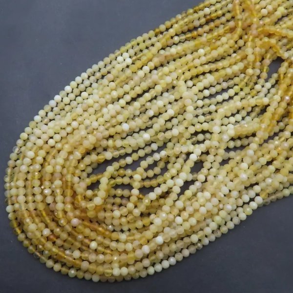 Opal Żółty fasetowany kulki 3mm (sznur)