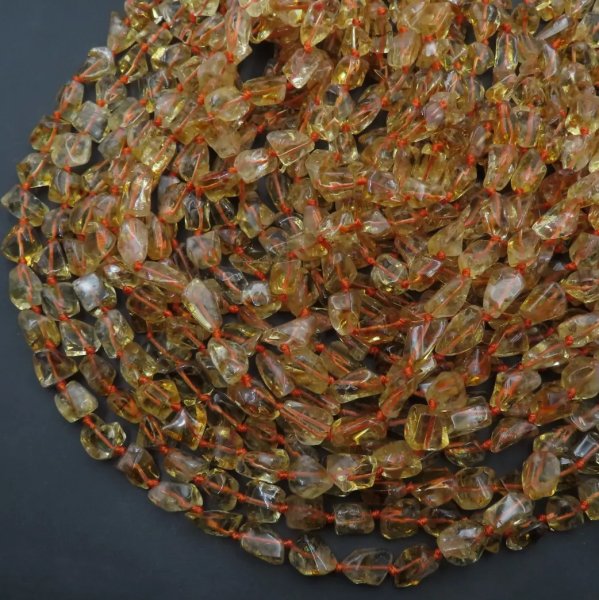 Cytryn (Lemon) polerowane bryłki (sznur)