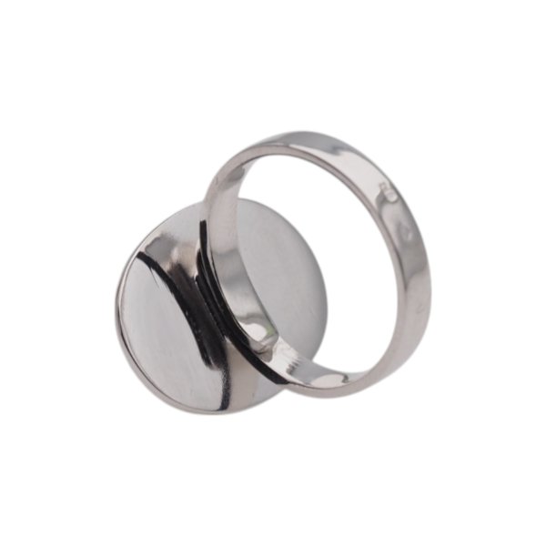 Kamień Księżycowy i srebro rodowane - pierścionek owal (Rozmiar Jubilerski 14) z regulacją