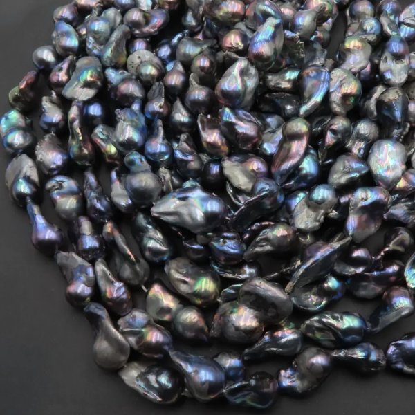 Perły Naturalne Hodowane fioletowe barok nr 321 (sznur)