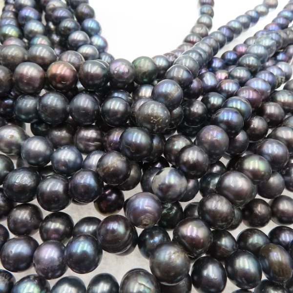 Perły Naturalne Hodowane fioletowe 10-11 mm nr 322 (sznur) DRUGI GATUNEK