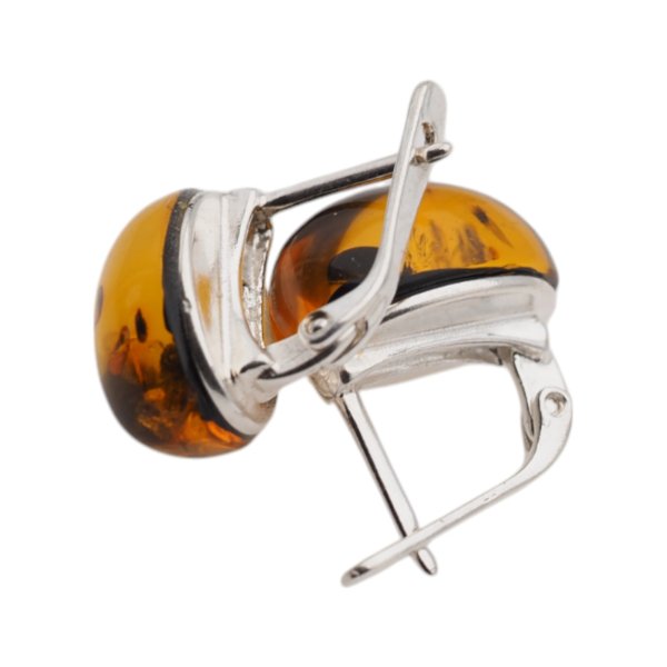 Bursztyn i srebro - kolczyki