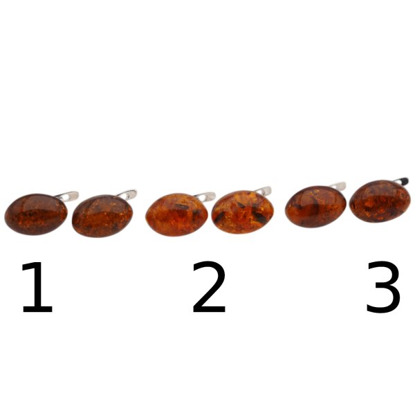 Bursztyn koniakowy i srebro - kolczyki