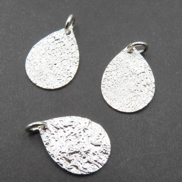 Srebro Ag - blaszka młotkowana łza 14x10,3mm