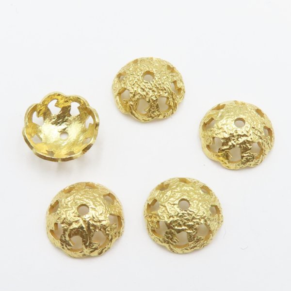 Srebro Złocone Ag - czapeczka ozdobna 8,7mm  