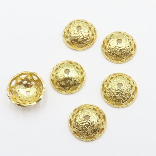 Srebro Złocone Ag - czapeczka ozdobna 8,7mm  