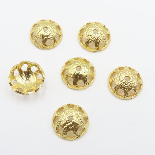 Srebro Złocone Ag - czapeczka ozdobna 8,7mm  