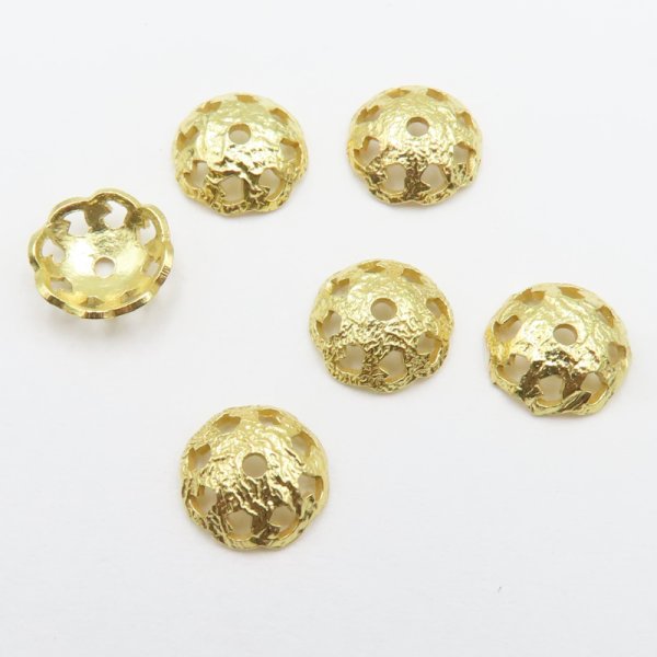 Srebro Złocone Ag - czapeczka ozdobna 7,3mm  