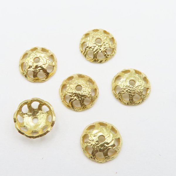 Srebro Złocone Ag - czapeczka ozdobna 7,3mm  