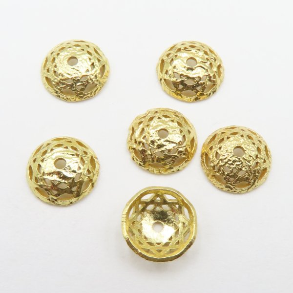 Srebro Złocone Ag - czapeczka ozdobna 7,3mm  