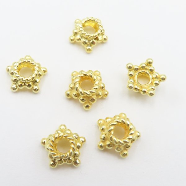 Srebro Złocone Ag - czapeczka ozdobna 7,6x3,5mm  