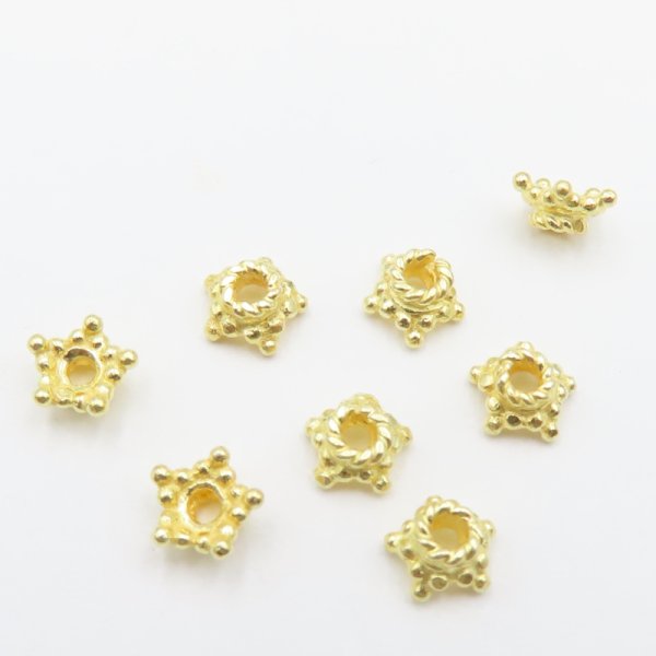 Srebro Złocone Ag - czapeczka ozdobna 5x2,8mm  