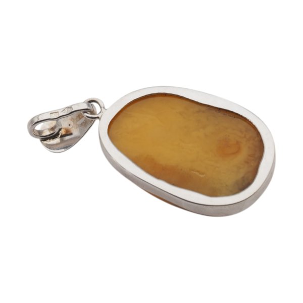 Mleczny Bursztyn i srebro - zawieszka