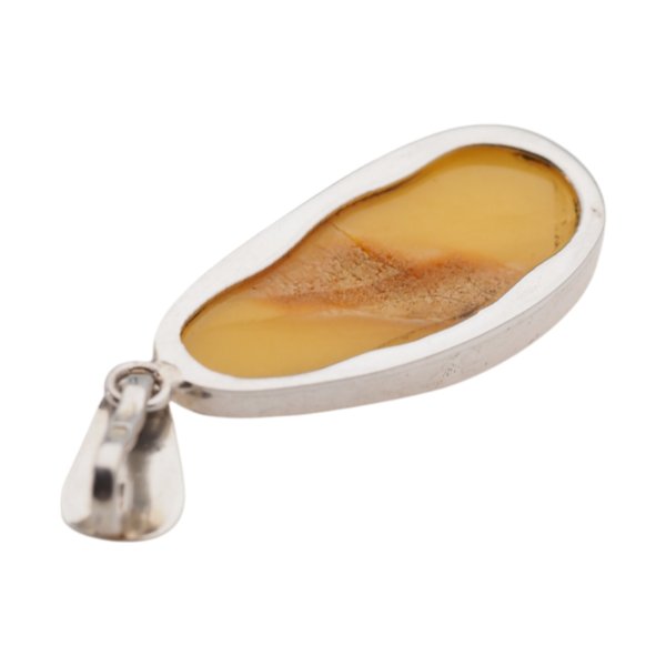 Mleczny Bursztyn i srebro - zawieszka