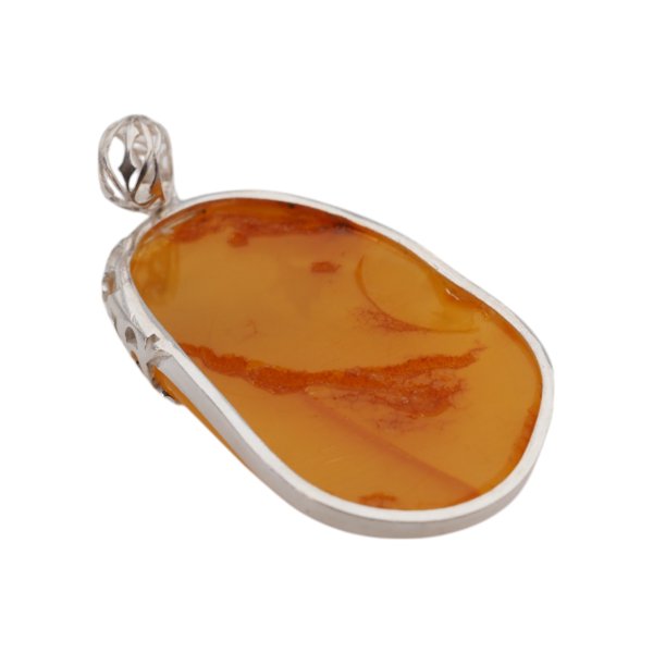 Mleczny Bursztyn i srebro - zawieszka