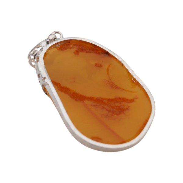 Mleczny Bursztyn i srebro - zawieszka